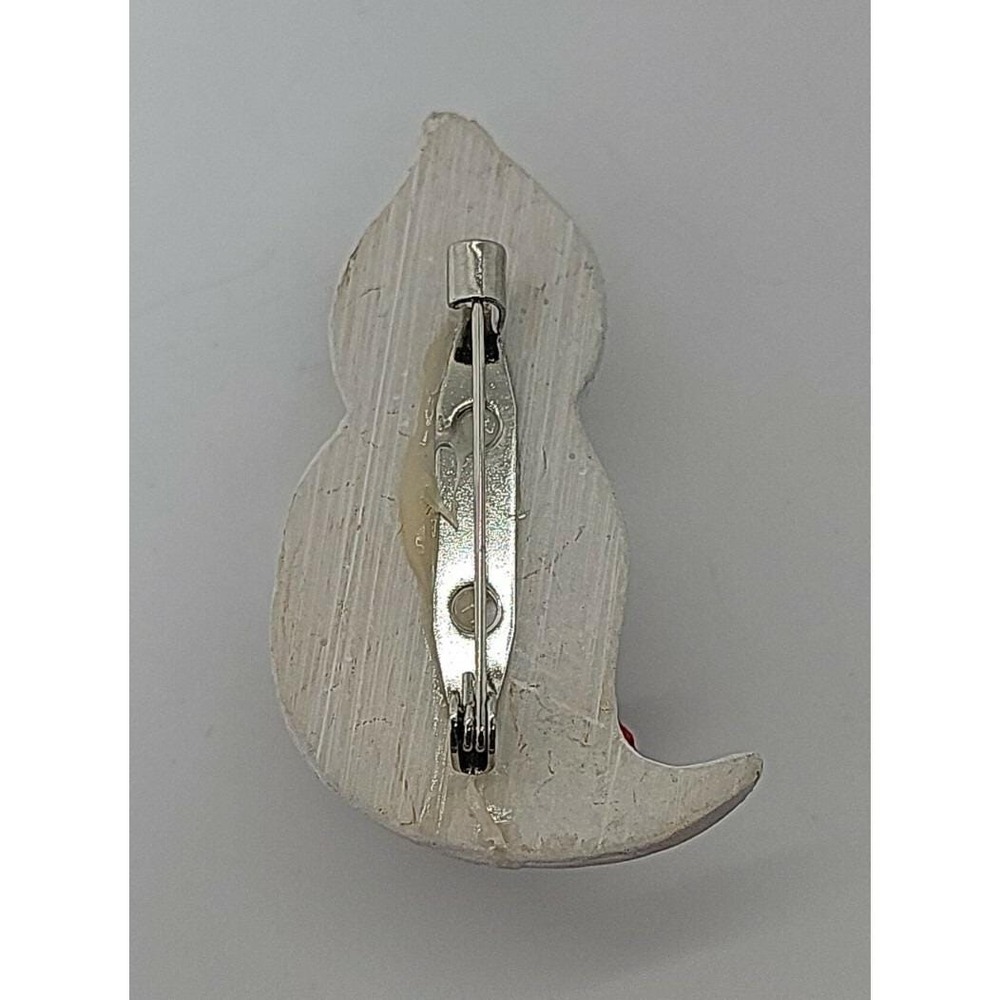 Halloween‎ glitter ghost w/ crooked glasses trick or treating brooch lapel pin - Picture 2 of 4